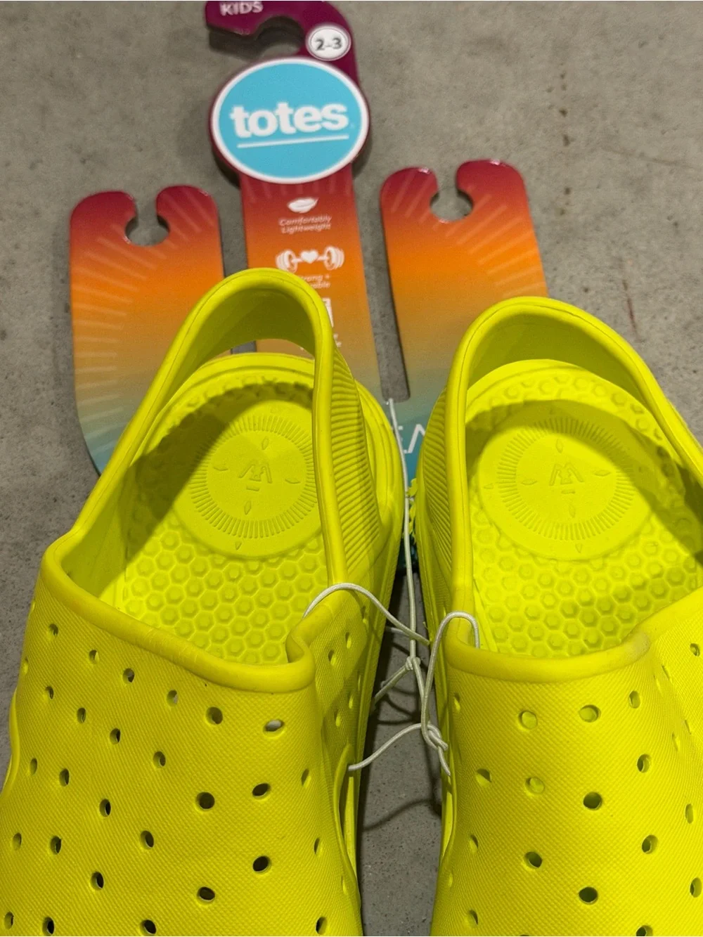 totes Kids' Neon Yellow Slip-On Water Clogs